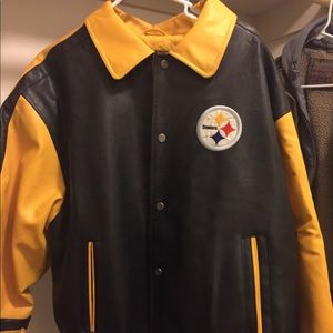 Authentic coaches replica leather Steelers jacket